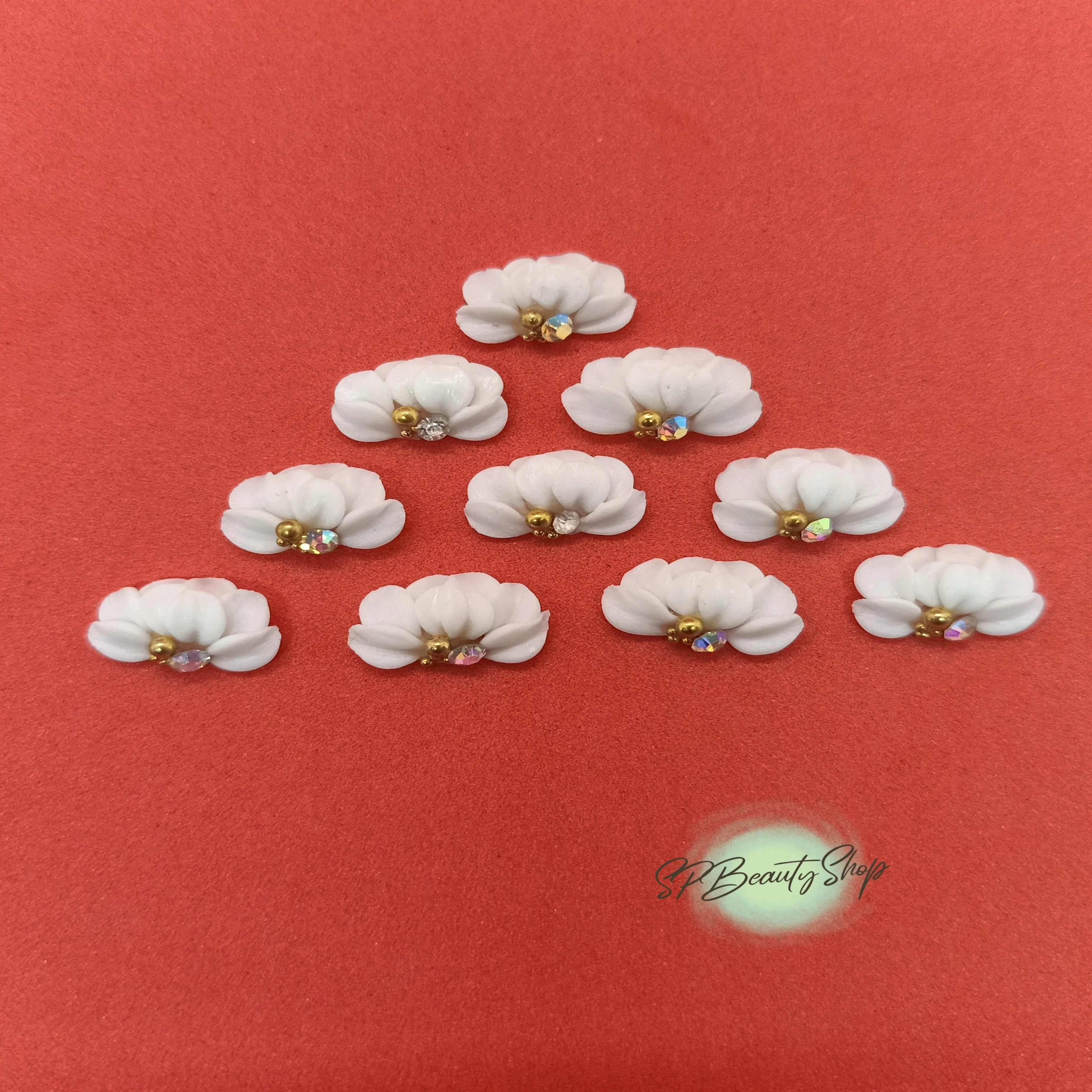 10pcs 8 petals 3D FLOWERS-acrylic flowers-3D nail art - nail charms - nail charms 3D - nail art- 3D acrylic flowers - Nail design