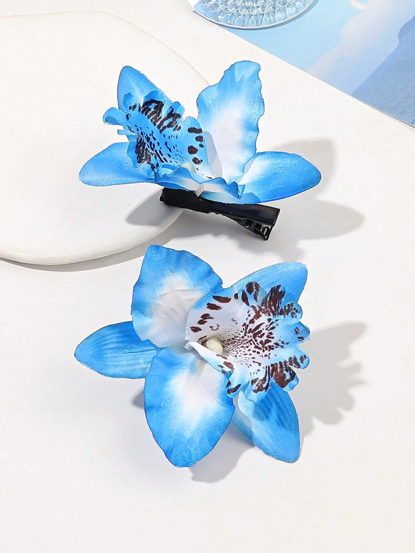 2pcs Flower Decor Alligator Hair Clip