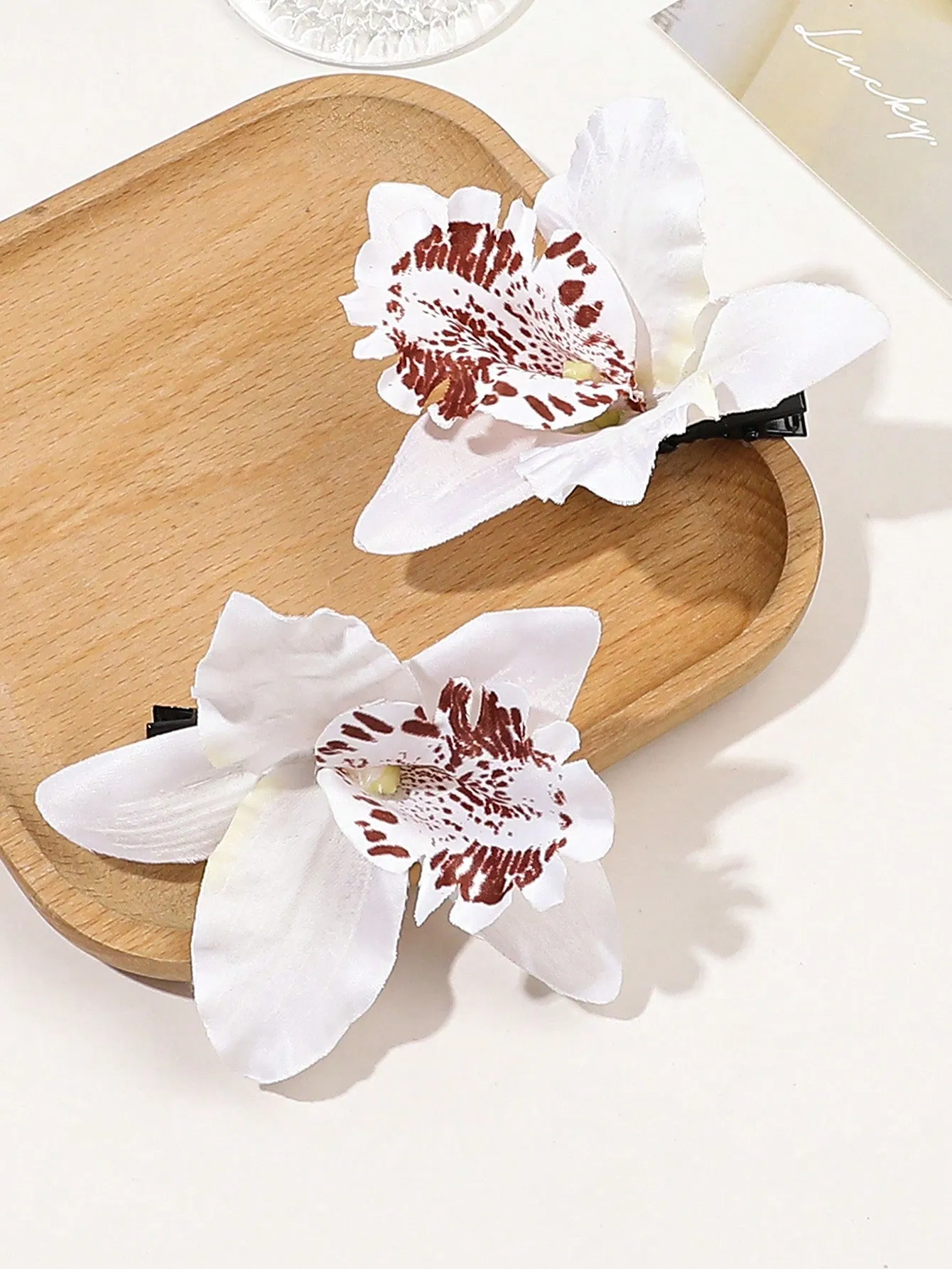 2pcs Flower Decor Alligator Hair Clip
