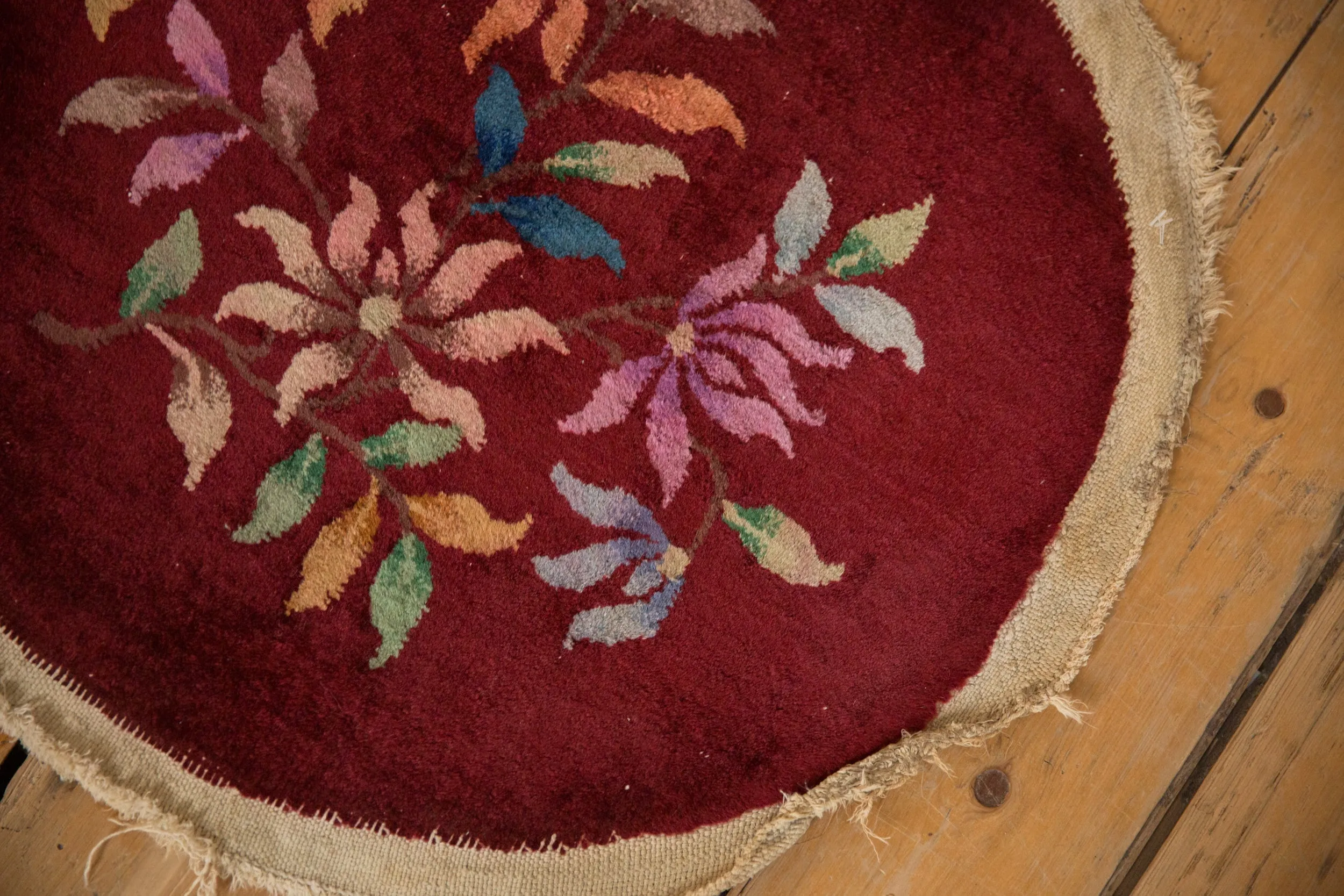 2x2 Vintage Art Deco Round Rug Mat