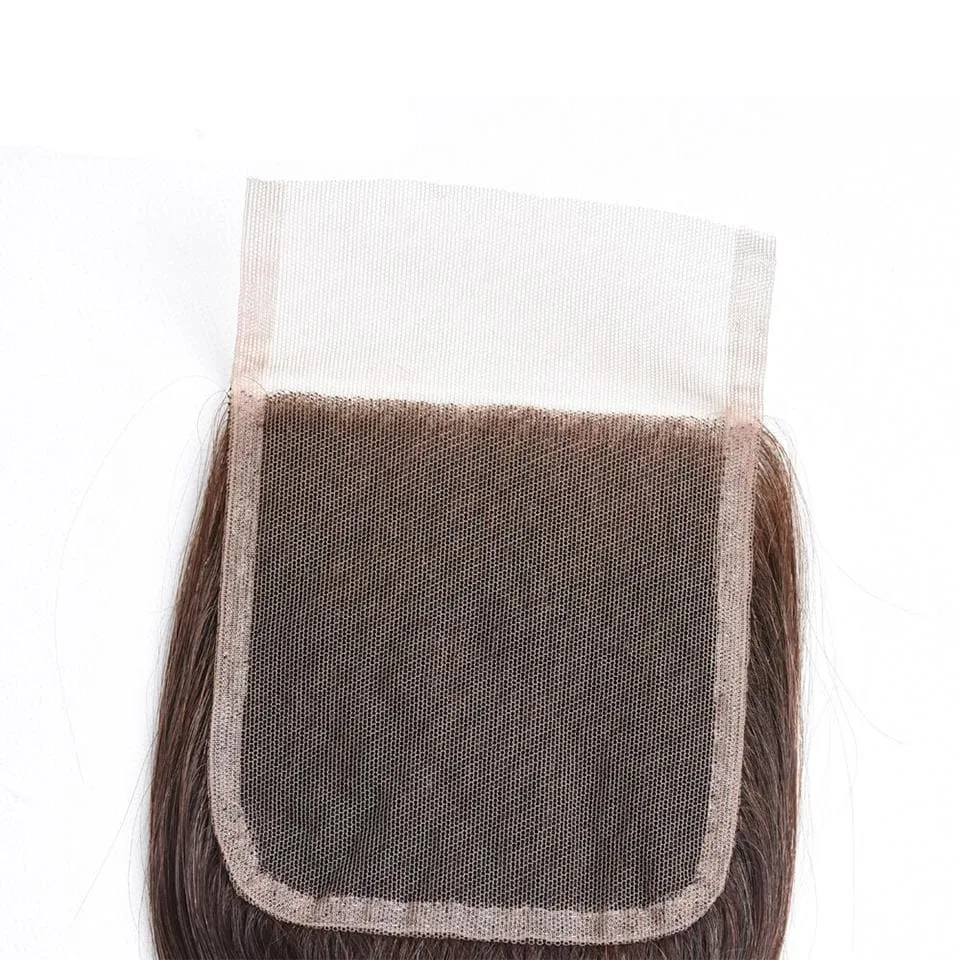 4 Dark Brown Body Wave 4 Bundles With 4x4 Lace Closure 100% Real Human Hair