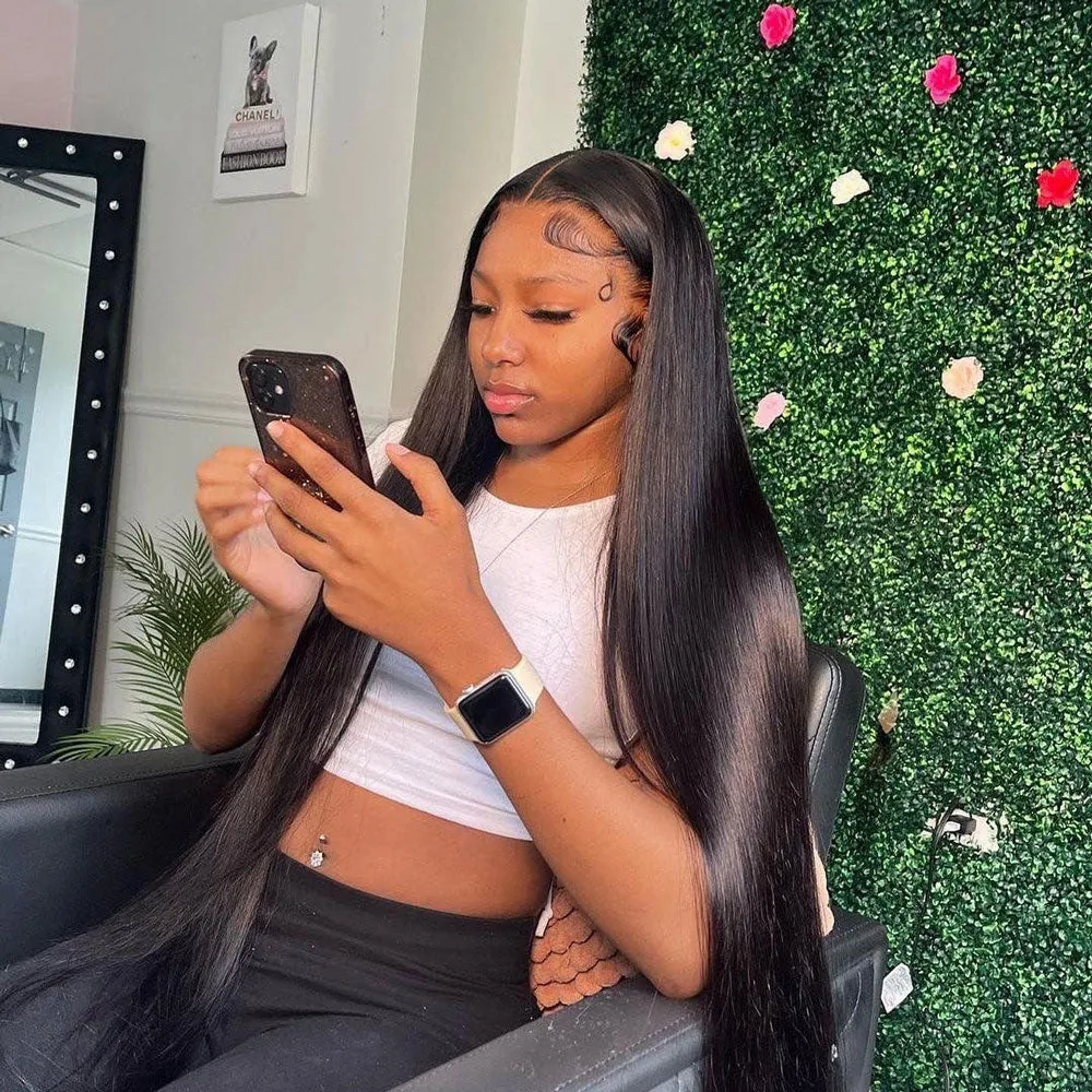 5x5 Closure with 3 Human Hair Weave Bundles 100% Unprocessed Straight Virgin Hair