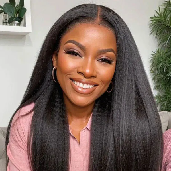5x5 Closure with Human Hair Weave 3 Bundles Yaki Straight Unprocessed Virgin Hair