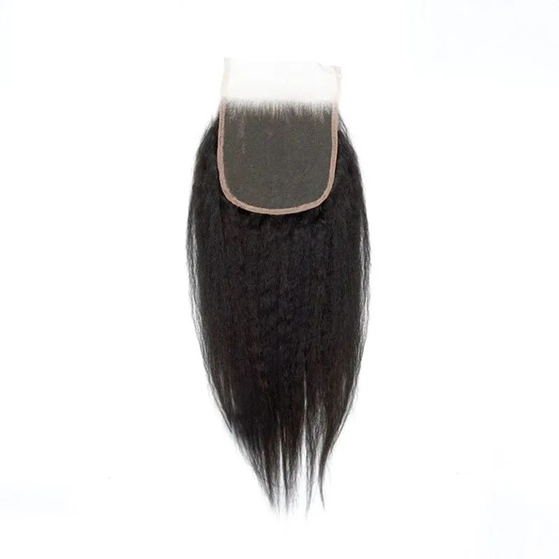 6x6 Closure with 3 Bundles 100% Unprocessed Yaki Straight Virgin Human Hair