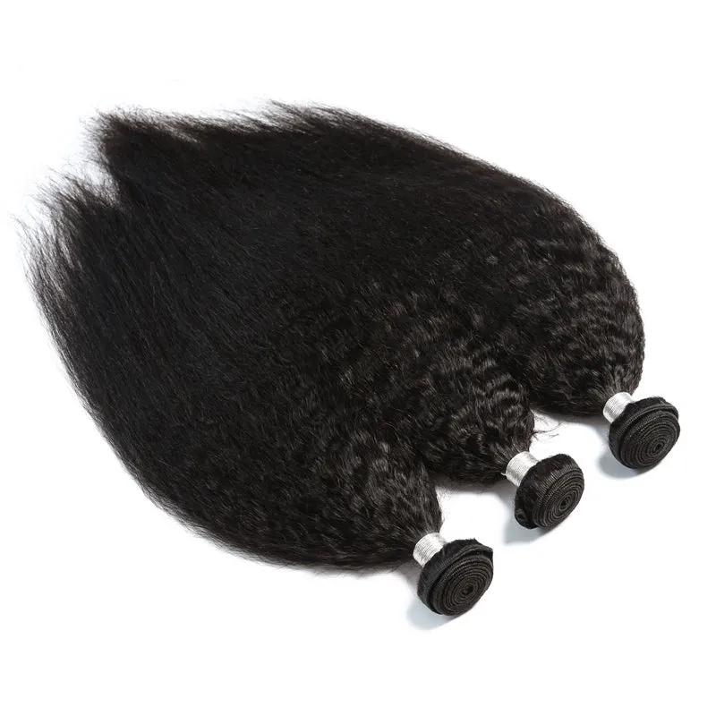 6x6 Closure with 3 Bundles 100% Unprocessed Yaki Straight Virgin Human Hair