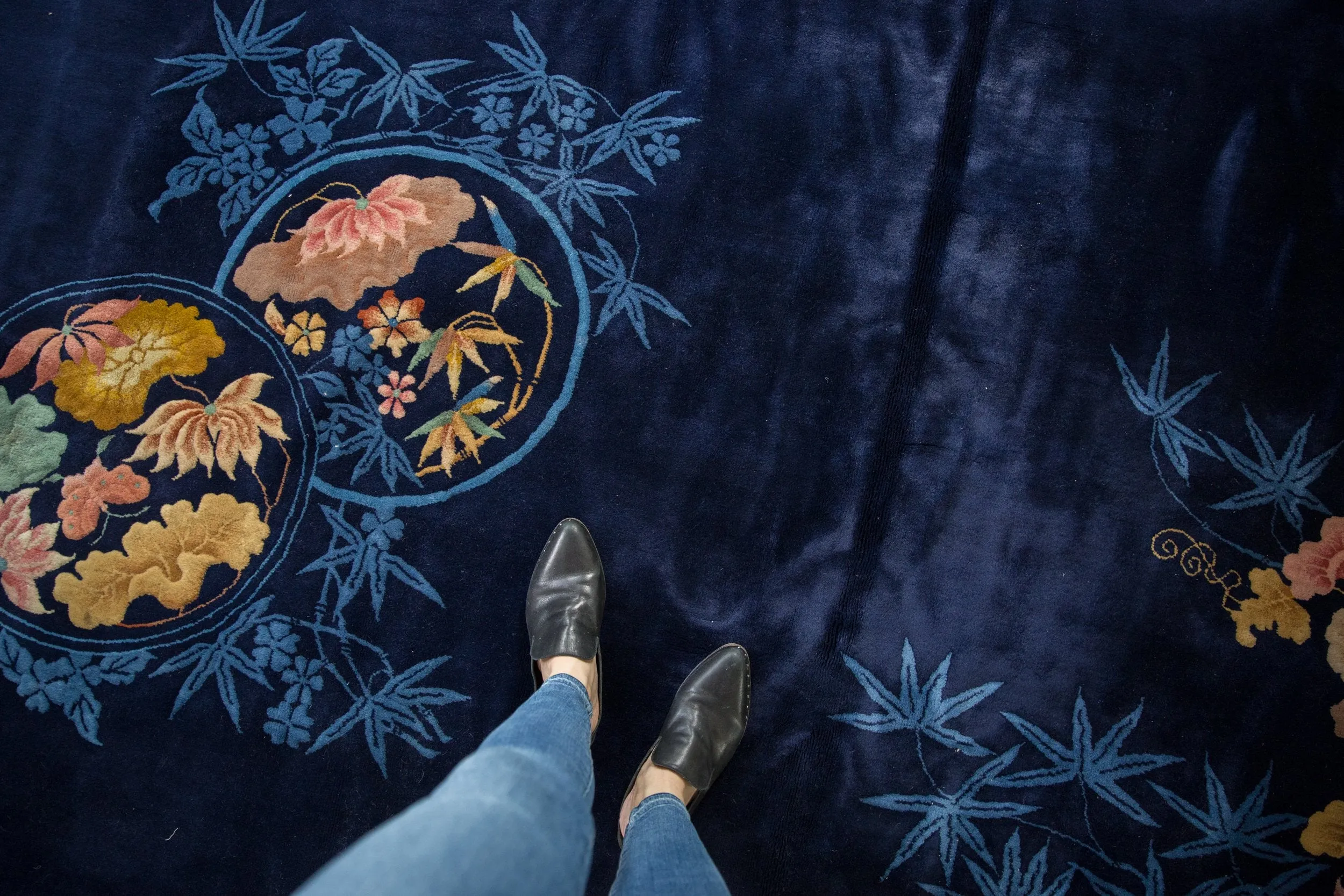 9.5x14 Vintage Nichols Art Deco Carpet
