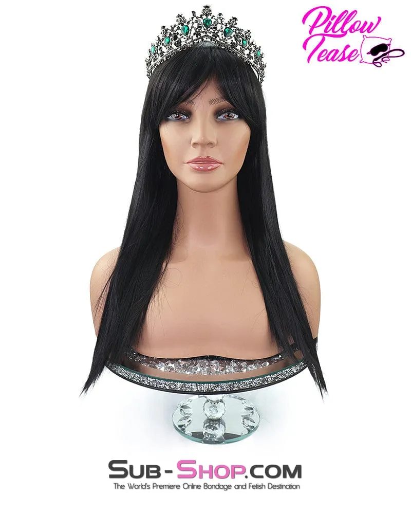 9959AE      21" Long Straight Black Roleplay Sex Wig