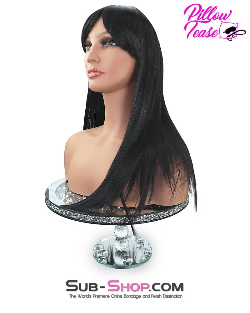 9959AE      21" Long Straight Black Roleplay Sex Wig