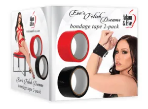 Adam & Eve Eve's Fetish Dreams Bondage Tape 2-Pack Black/Red