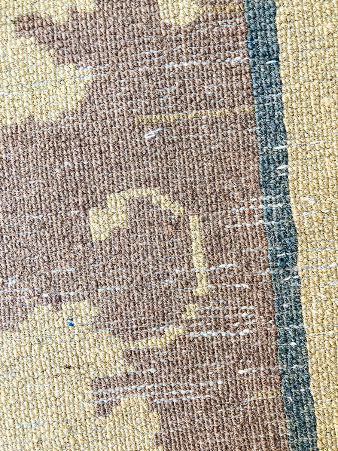 Antique 1910s Tan Blue Bird Art Deco Chinese 8x10ft Woven Wool Rug