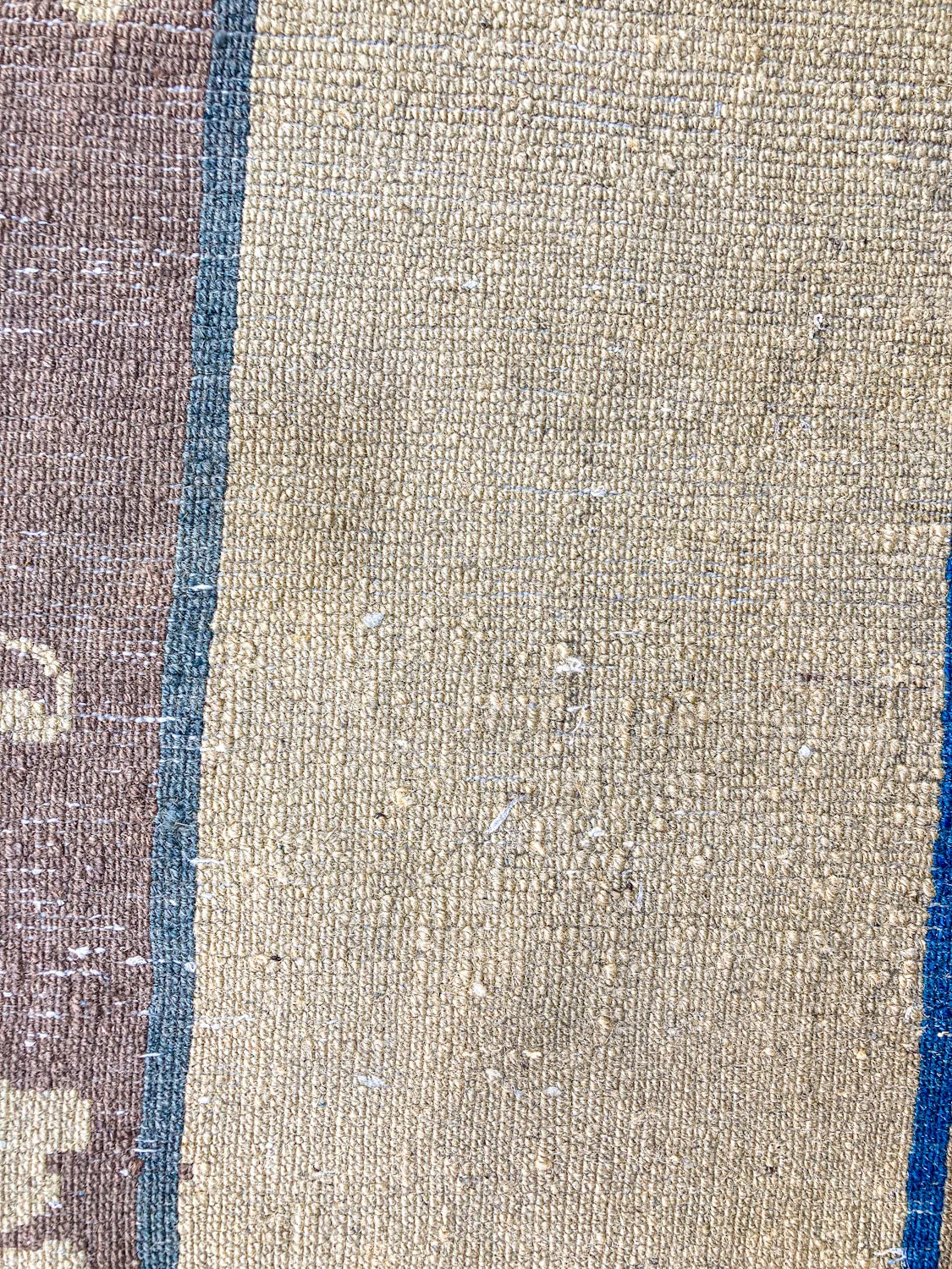Antique 1910s Tan Blue Bird Art Deco Chinese 8x10ft Woven Wool Rug