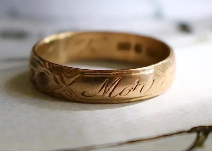 Antique 20k Swedish “Mor” (Mother) Ring - Size 10 1/4