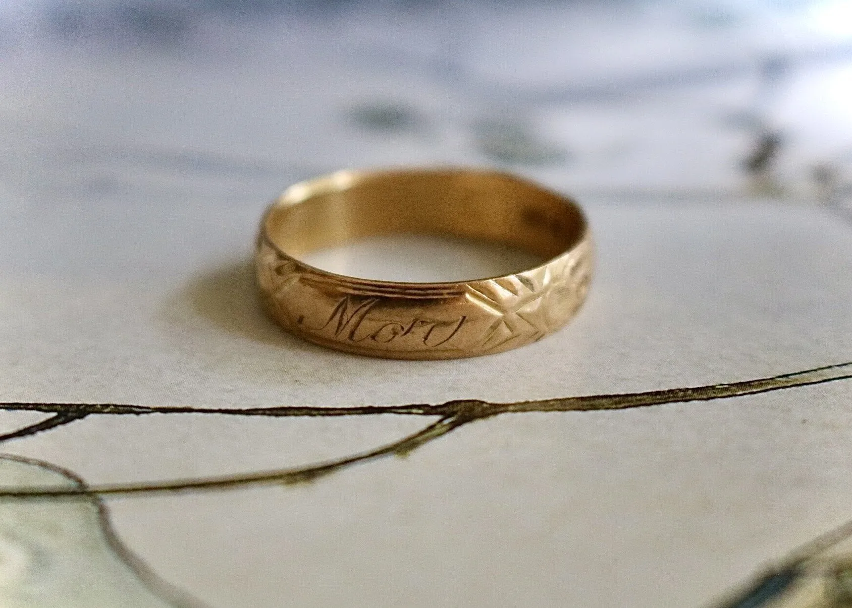Antique 20k Swedish “Mor” (Mother) Ring - Size 10 1/4