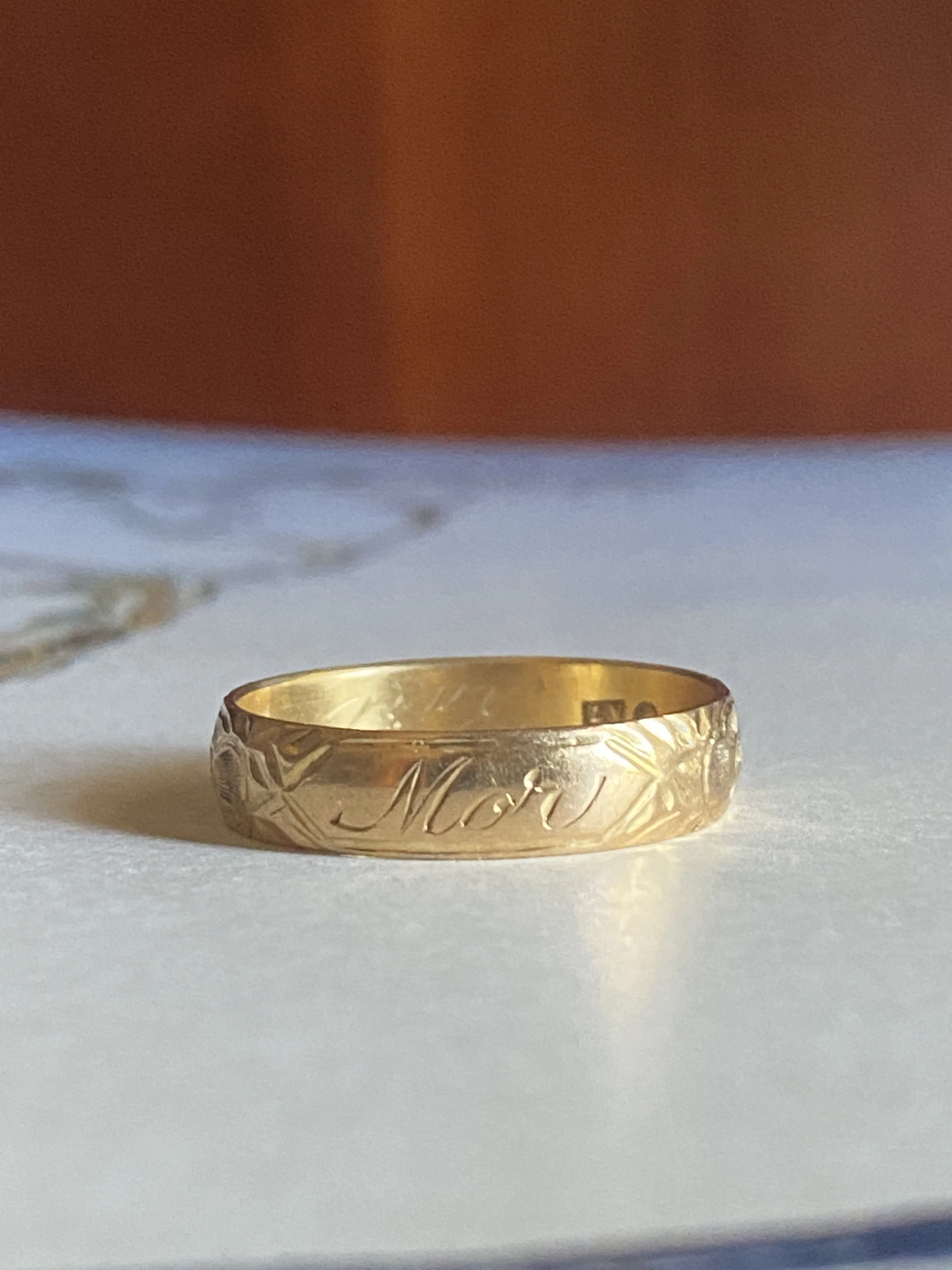 Antique 20k Swedish “Mor” (Mother) Ring - Size 10 1/4