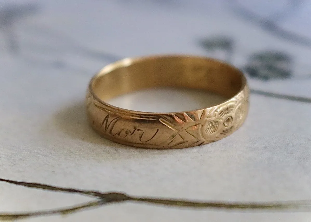 Antique 20k Swedish “Mor” (Mother) Ring - Size 10 1/4
