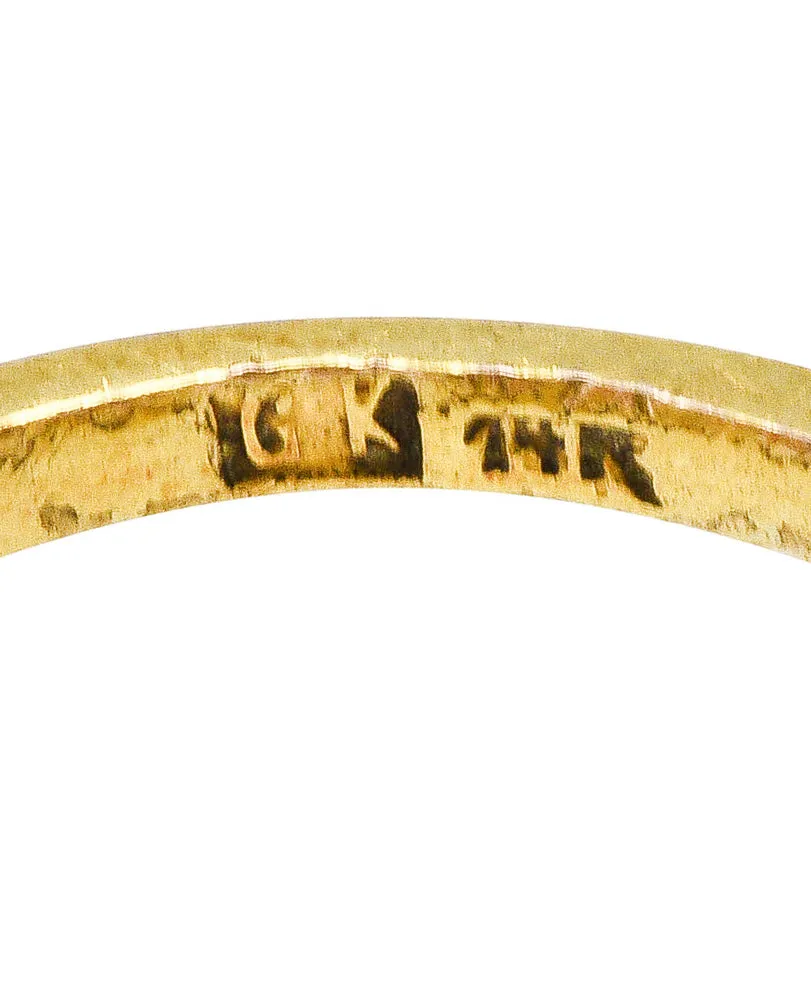 Art Deco Egyptian Revival Enamel Hardstone 14 Karat Gold Scarab Ring