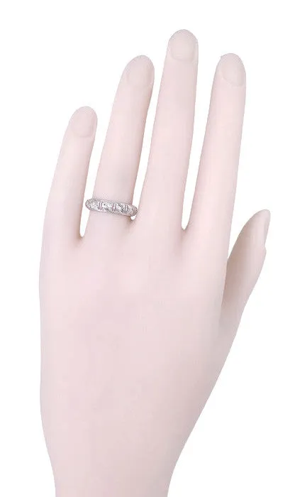 Art Deco Hamden Vintage Diamond Wedding Band in Platinum - Size 6