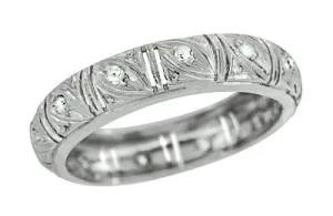 Art Deco Hamden Vintage Diamond Wedding Band in Platinum - Size 6