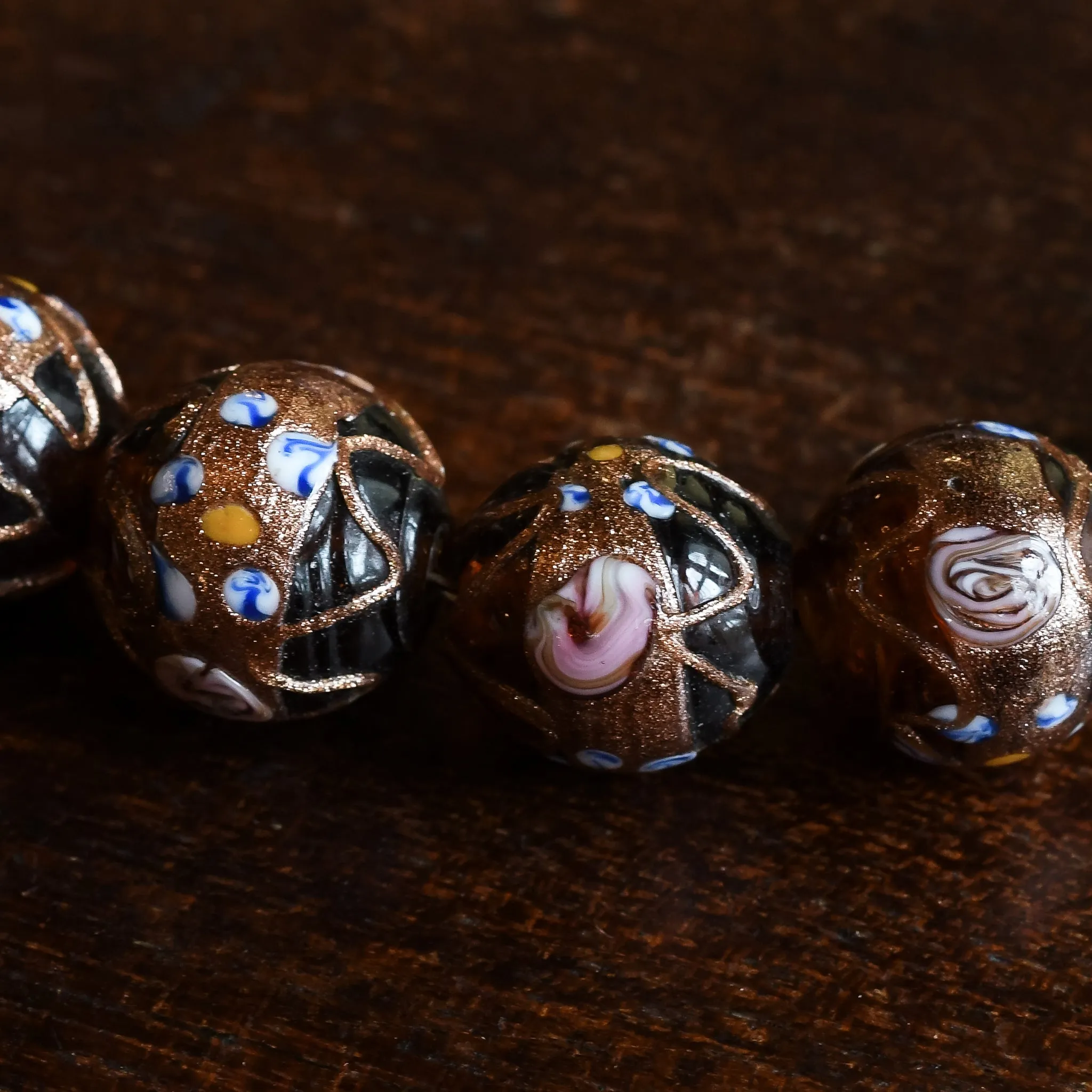 Art Deco Murano Glass "Wedding Cake" Beads