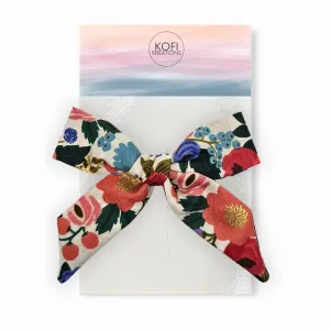 Audrey - Floral Fantasy Hand-Tied Hair Bow