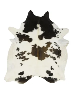 Black and White Reddish Cowhide Rug - Large