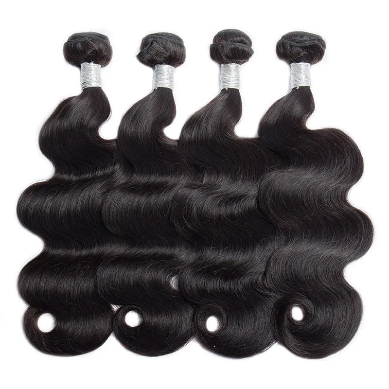 Body Wave 4 Bundles With 5x5 Lace Closure 100% Unprocessed Virgin Human Hair
