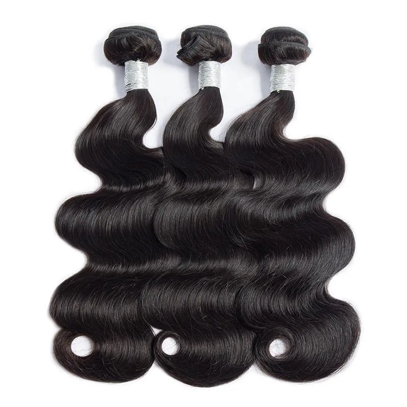 Body Wave 5x5 Closure with 3 Human Hair Weave Bundles 100% Unprocessed Virgin Hair