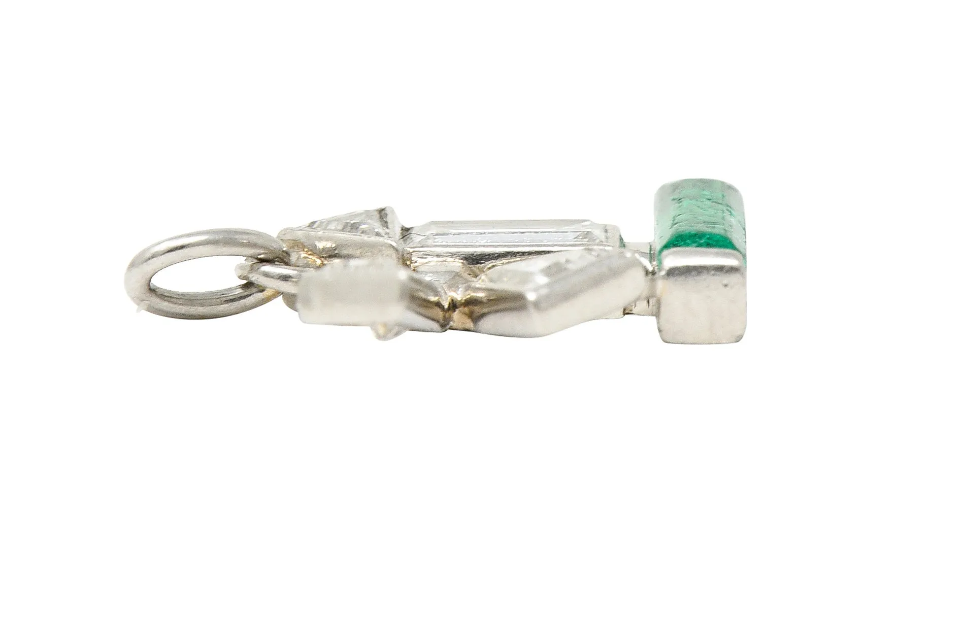 Boucheron Paris Art Deco Diamond Emerald Platinum Lighthouse Charm