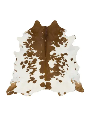 Brown and White Cowhide Rug - Large