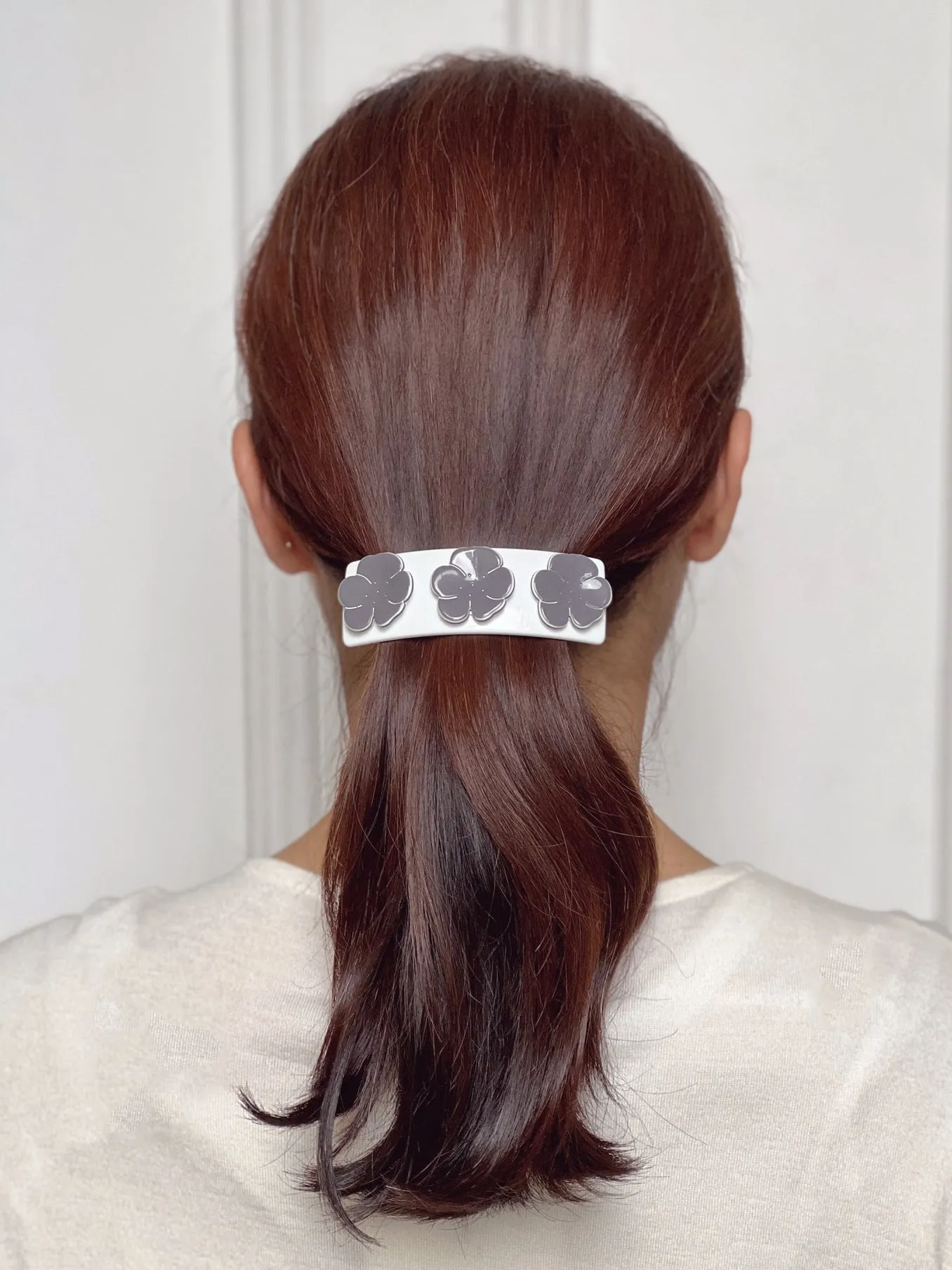Camellia Triple Crystal Ivory Hair Clip