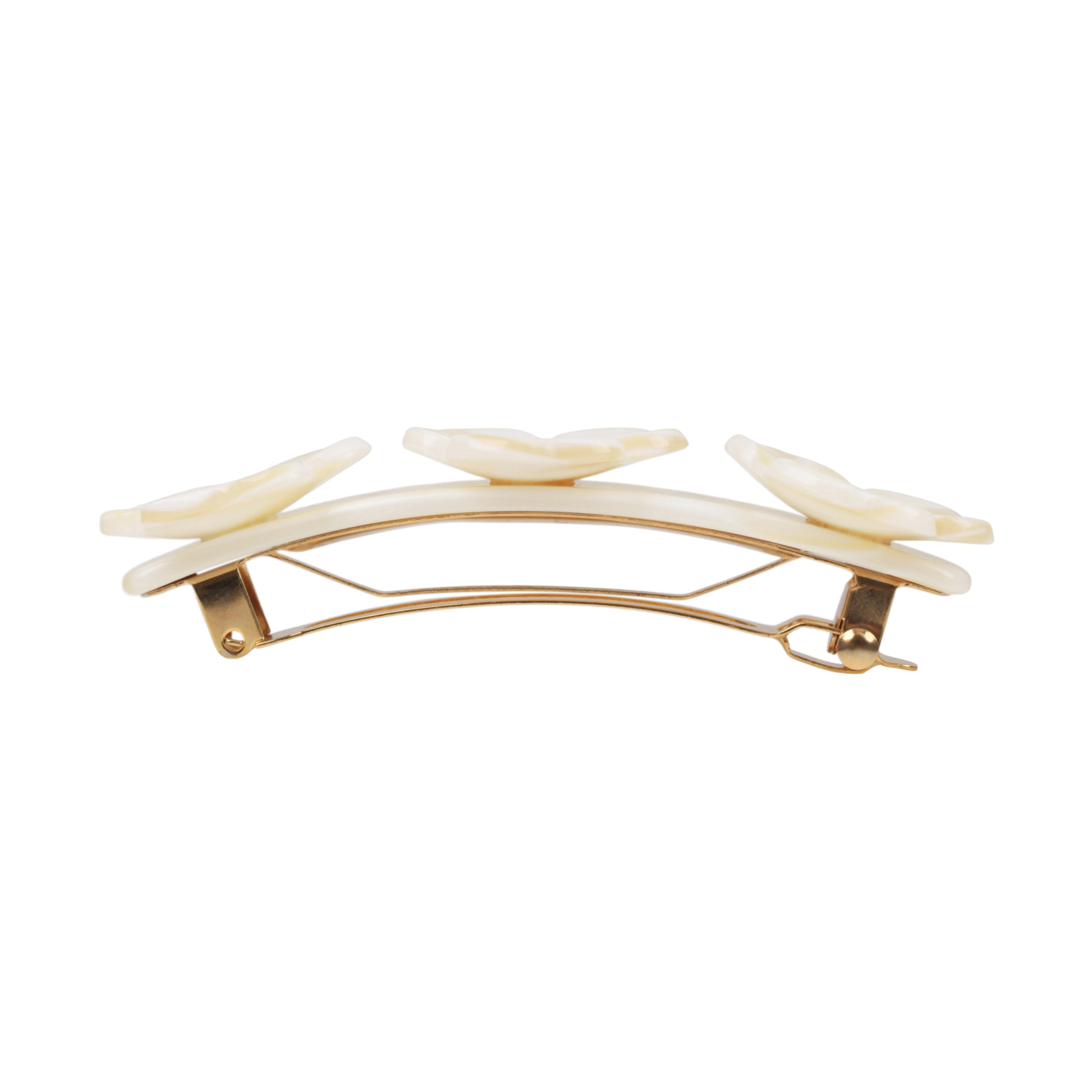 Camellia Triple Crystal White Alba Hair Clip