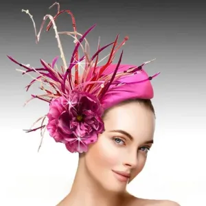 Carol Lee Fascinator - Fuchsia Pink