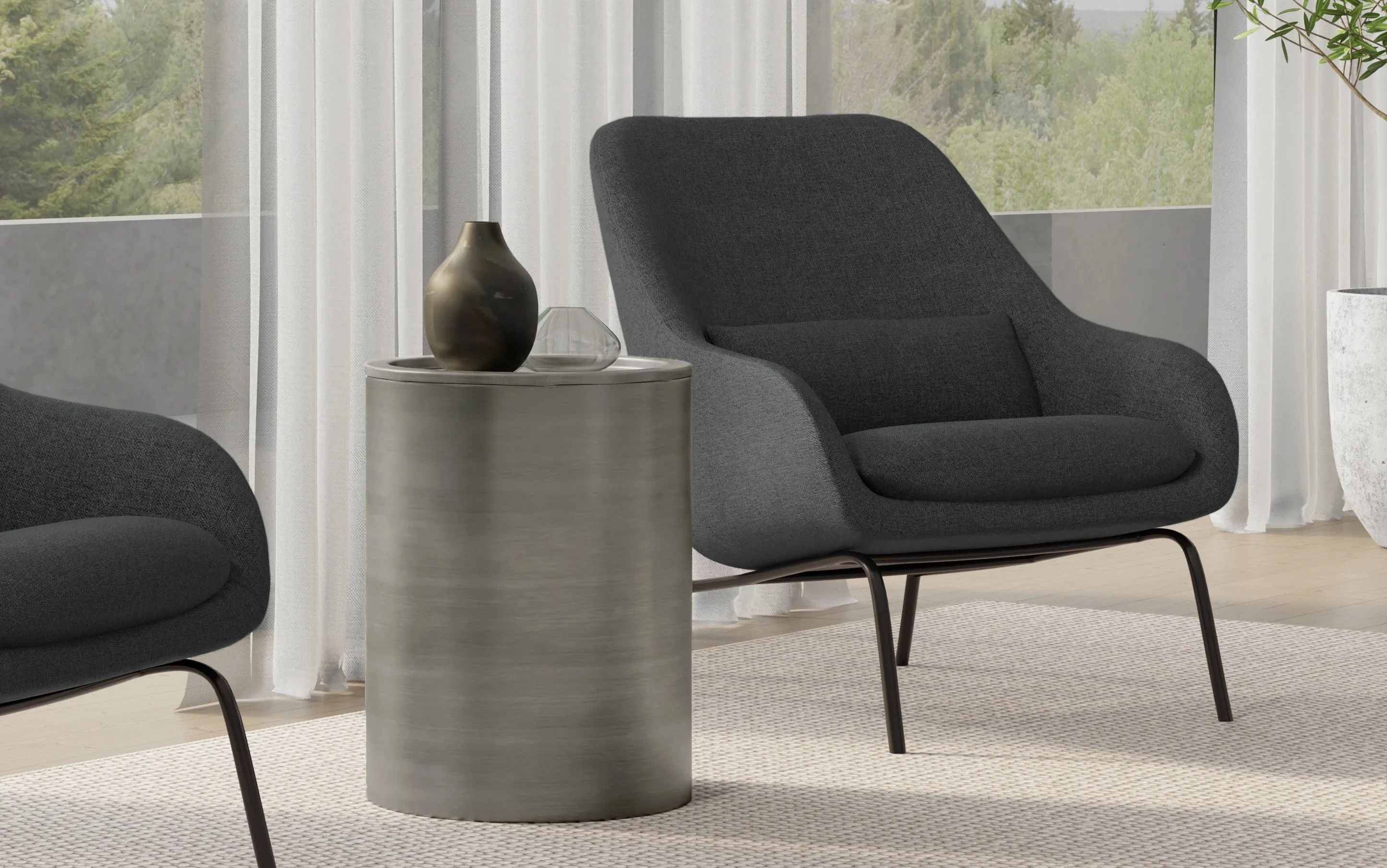 Corbin Metal Side Table in Smooth Finish