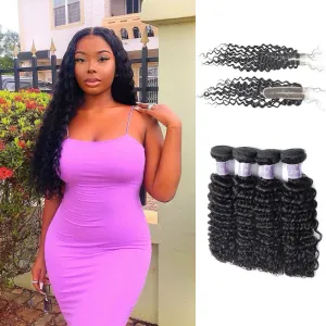 Curly 4 Bundles With 2x6 Closure Raw India Unprocessed Virgin Human Hair