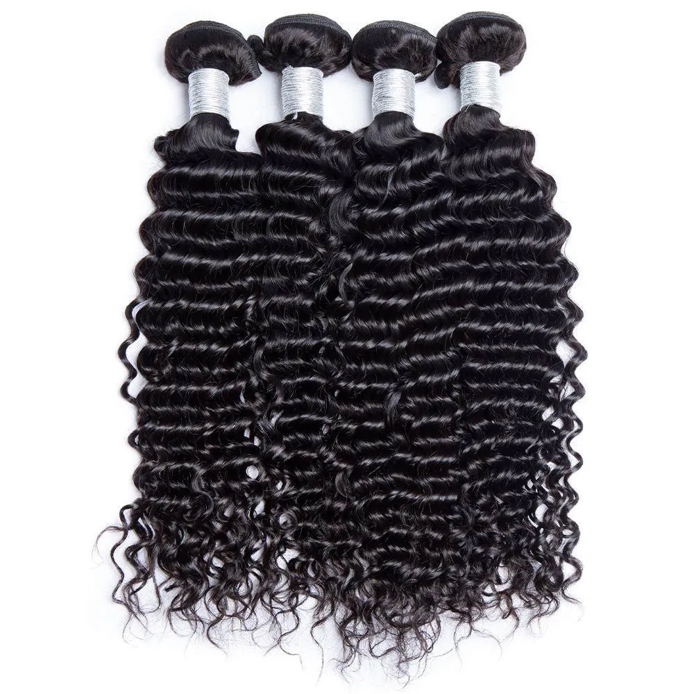 Curly 4 Bundles With 2x6 Closure Raw India Unprocessed Virgin Human Hair
