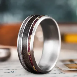 Custom Design - 3-Inlay Wide Center Ring xkVKA6tgdm2MSeJXGKRHiwDs