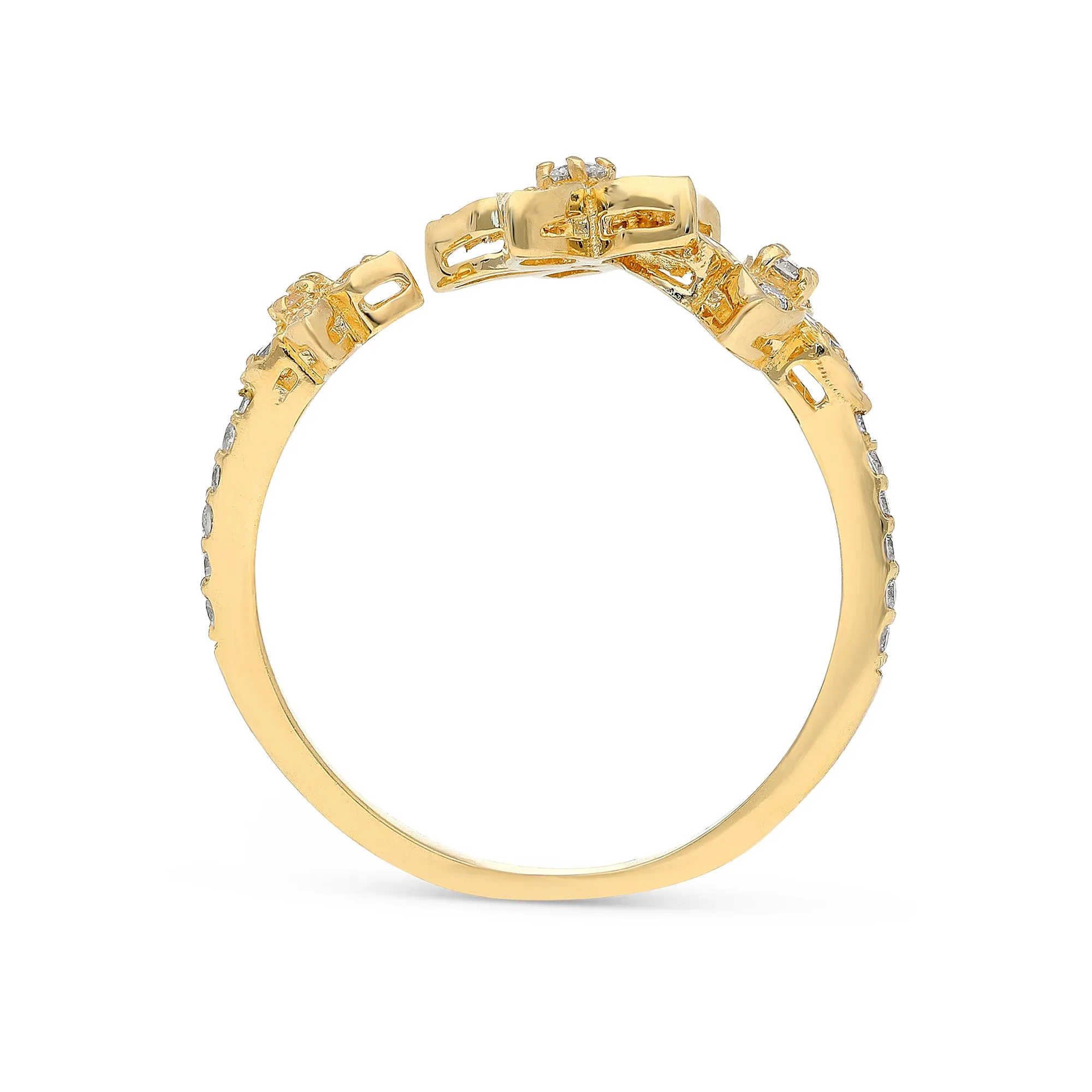 Dainty Triple Flower Shaped Ring