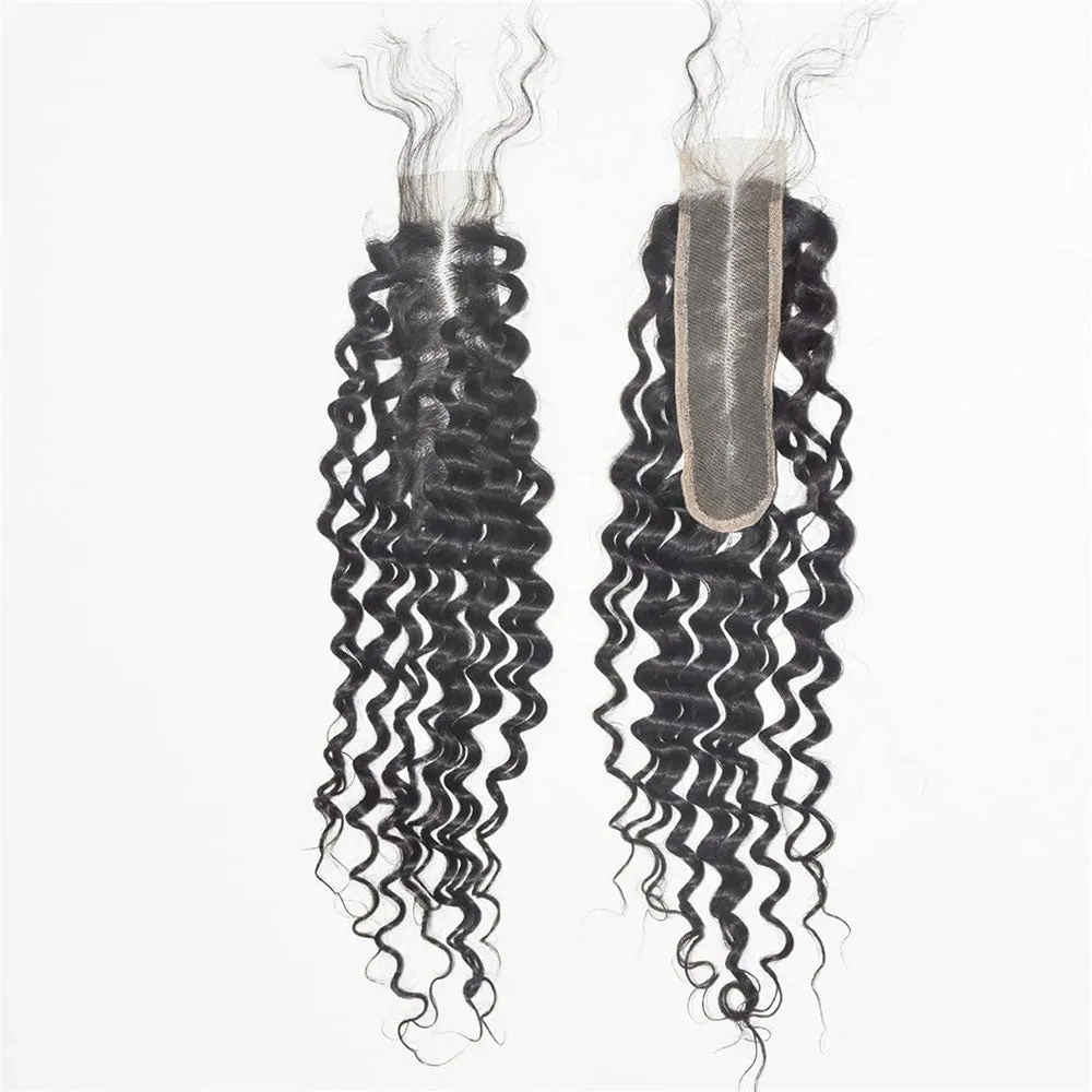 Deep Curly 3 Bundles and 2x6 Closure 100% Unprocessed Virgin Human Hair