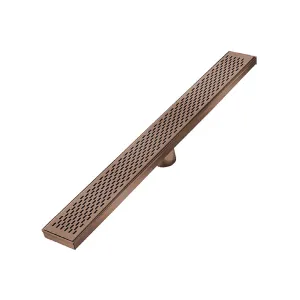 Delta Delmar Standard Plain Edge Linear Shower Drain - Floor Mount - 28" Stainless Steel/Bronze