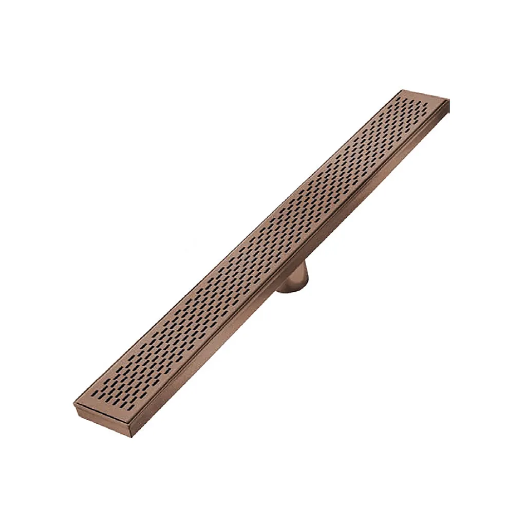 Delta Delmar Standard Plain Edge Linear Shower Drain - Floor Mount - 28" Stainless Steel/Bronze