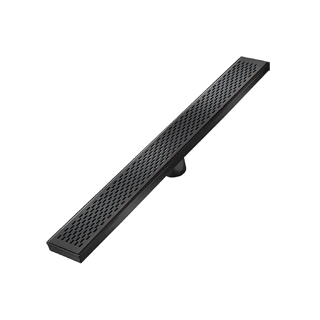 Delta Delmar Standard Plain Edge Linear Shower Drain - Floor Mount - 36" Stainless Steel/Black