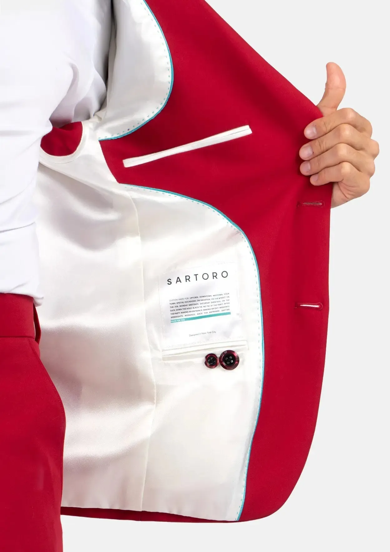 Ellis Spanish Red Stretch Suit