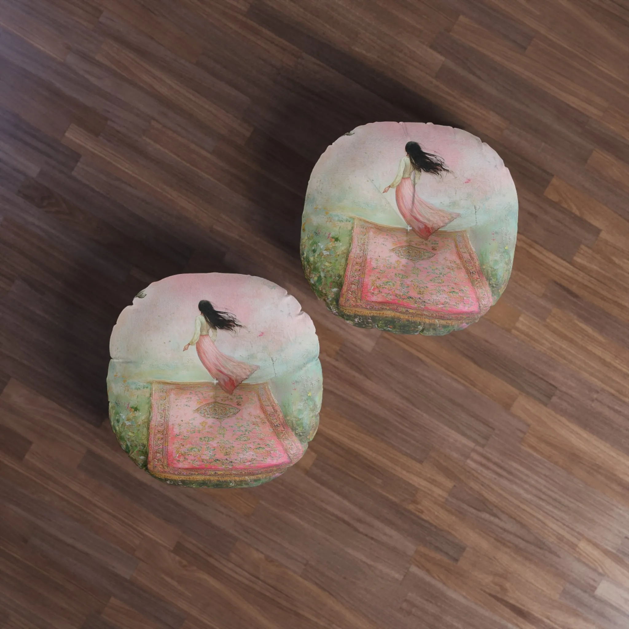 Enchanted Flight on a Magic Carpet Floor Pillow