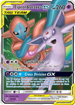 Espeon & Deoxys GX 72/236 FULL ART FOIL