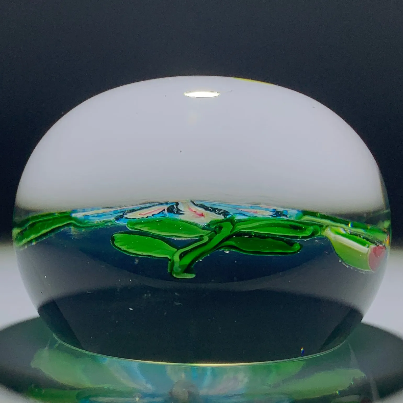 Extremely Rare Antique Clichy Lampwork Flower with Unusual Split Millefiori Cane Petals