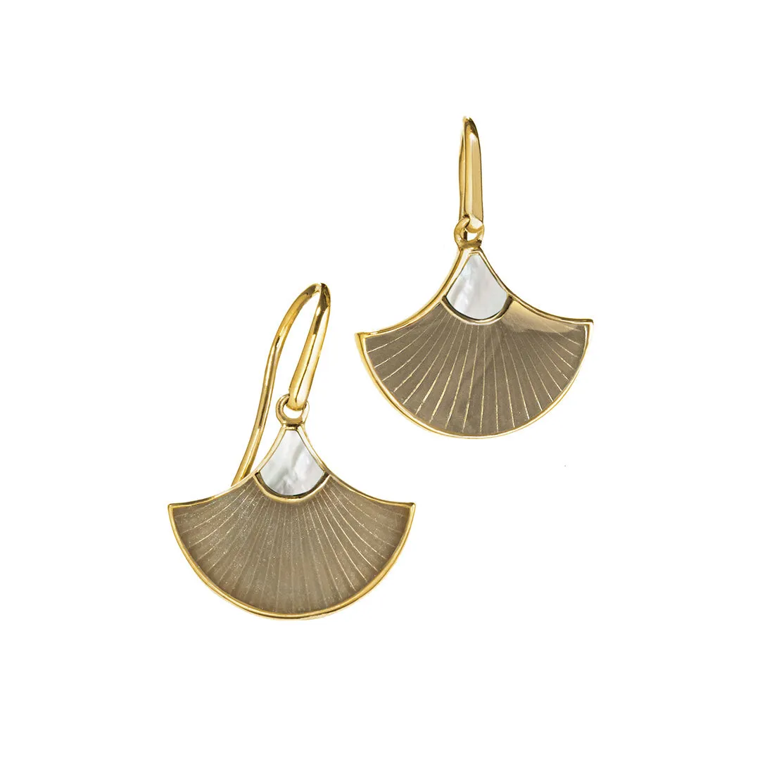 Fan Gemstone and Enamel Dangle Sterling Silver Earrings I Jan Leslie