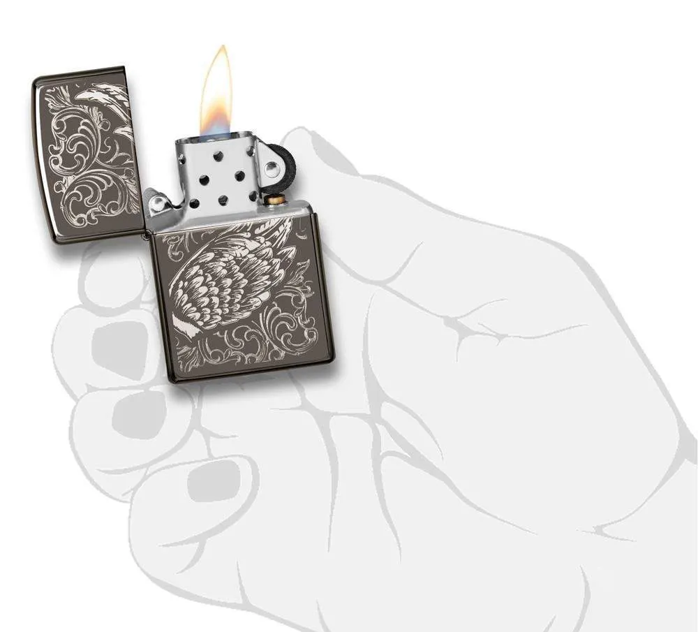 Filigree Flame and Wing Design