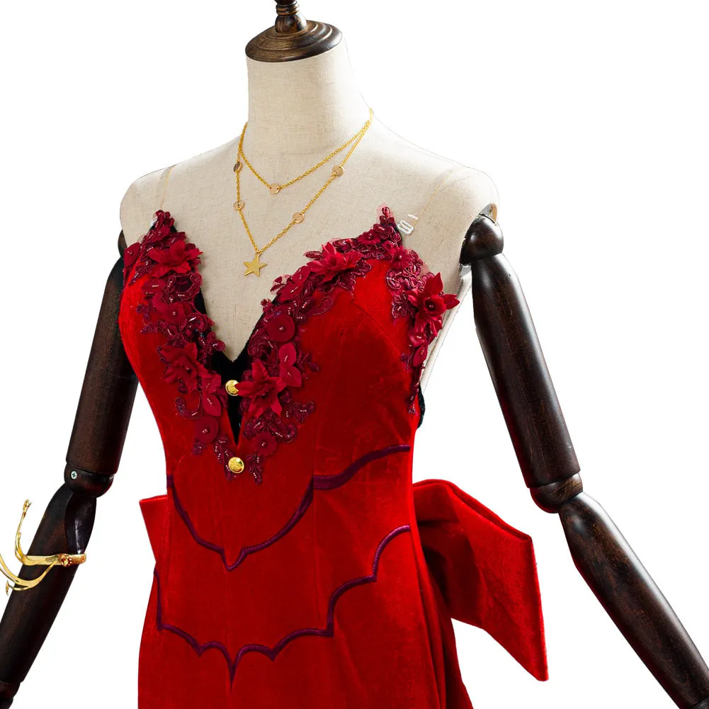 Final Fantasy VII Remake Aerith Gainsborough Red Gown Dress Cosplay Costume Outfits