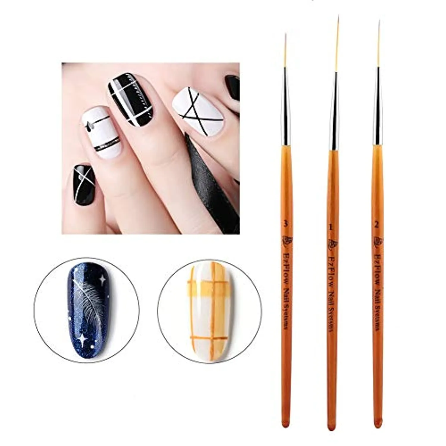 Fine Details Nail Art Liner Brush, Practical Portable Drawing Flowers Nail Art Liner, for Professional Personal
