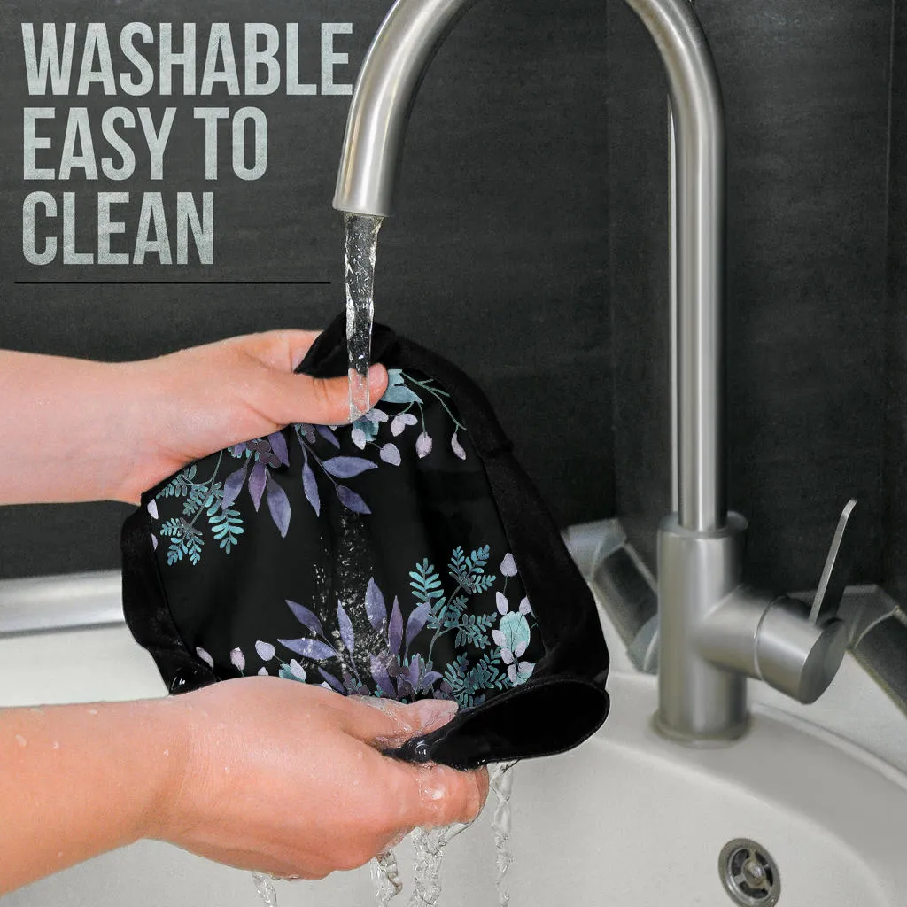 Floral Blue and Purple Headrest Covers
